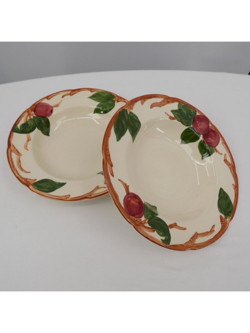 Franciscan Apple Rimmed Soup Bowl 8.5" diameter F mark Backstamp USA Vintage